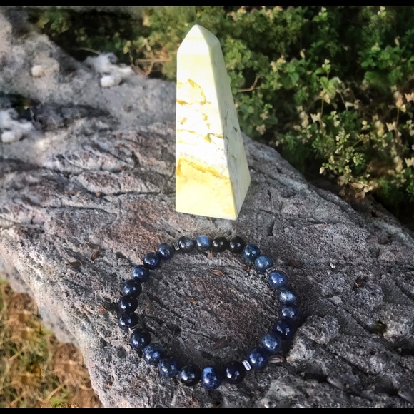 Unique Men Bracelet🔹Dumortierite-Lapis Lazuli - Picture 3 of 5
